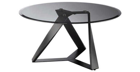 COUCHTISCH in Metall, Glas 91/91/47 cm  - Schwarz/Grau, Design, Glas/Metall (91/91/47cm) - Novel