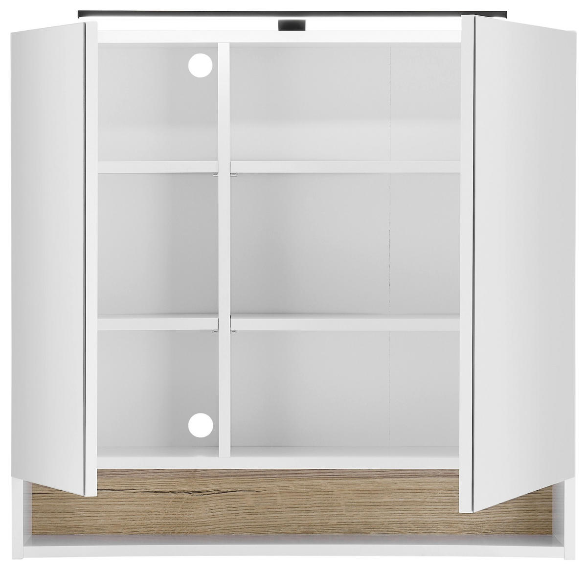 SPIEGELSCHRANK 80/75/22 cm  - Weiß, KONVENTIONELL, Glas/Holzwerkstoff (80/75/22cm) - home24