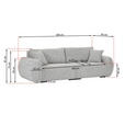 SCHLAFSOFA Flachgewebe Grau  inkl. Zierkissen, Rückenkissen, Bettkasten, Schlaffunktion, Rücken echt, Liegefläche im Originalstoff  - Schwarz/Grau, KONVENTIONELL, Kunststoff/Textil (250/74/92cm) - Carryhome