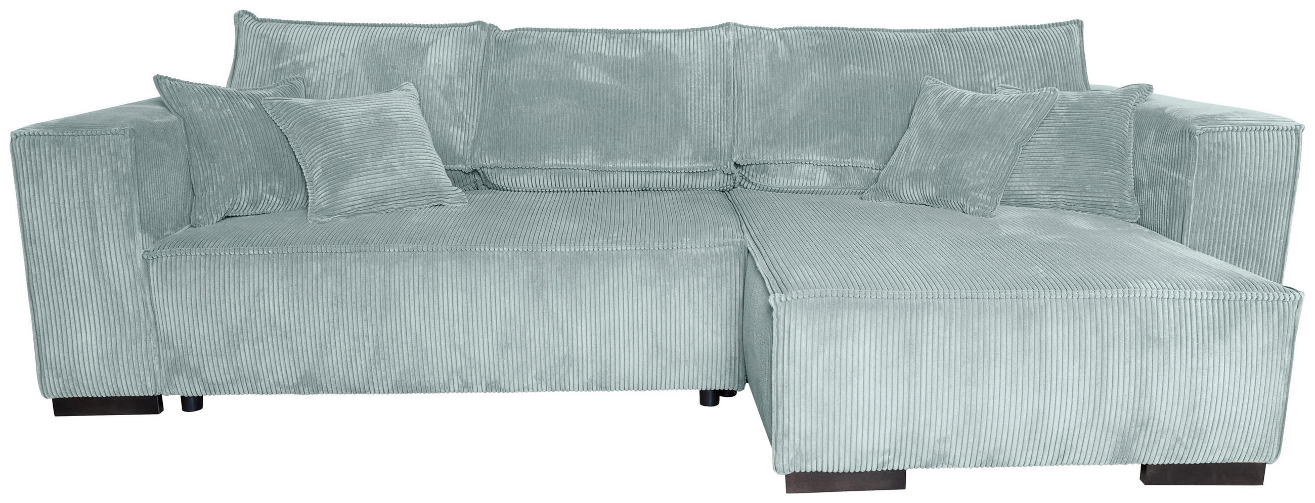 ECKSOFA Grau Cord  - Braun/Grau, KONVENTIONELL, Holz/Textil (230/190cm) - Carryhome