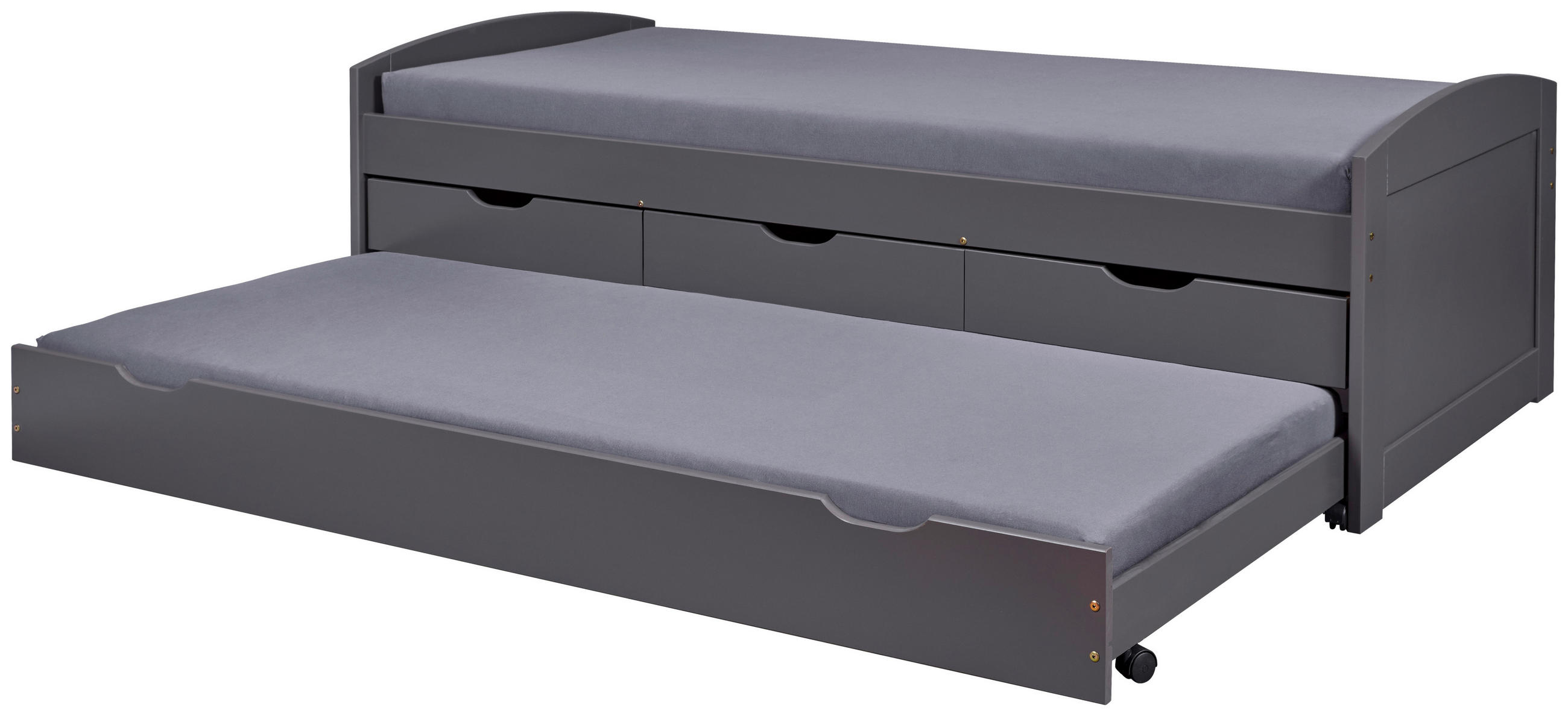 AUSZIEHBETT 90/200 cm  in Grau  - Naturfarben/Grau, Basics, Holz/Kunststoff (90/200cm) - MID.YOU