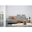 ECKSOFA in Cord Hellgrau  173/276 cm  - Hellgrau/Schwarz, KONVENTIONELL, Textil/Metall (173/276cm) - Carryhome