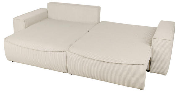 ECKSOFA Naturfarben Cord  - Schwarz/Naturfarben, KONVENTIONELL, Kunststoff/Textil (148/265cm) - Carryhome