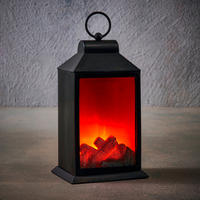 DEKO. LANTERNA S LED ŽARULJOM - crna, Basics, plastika (15/12/27cm)