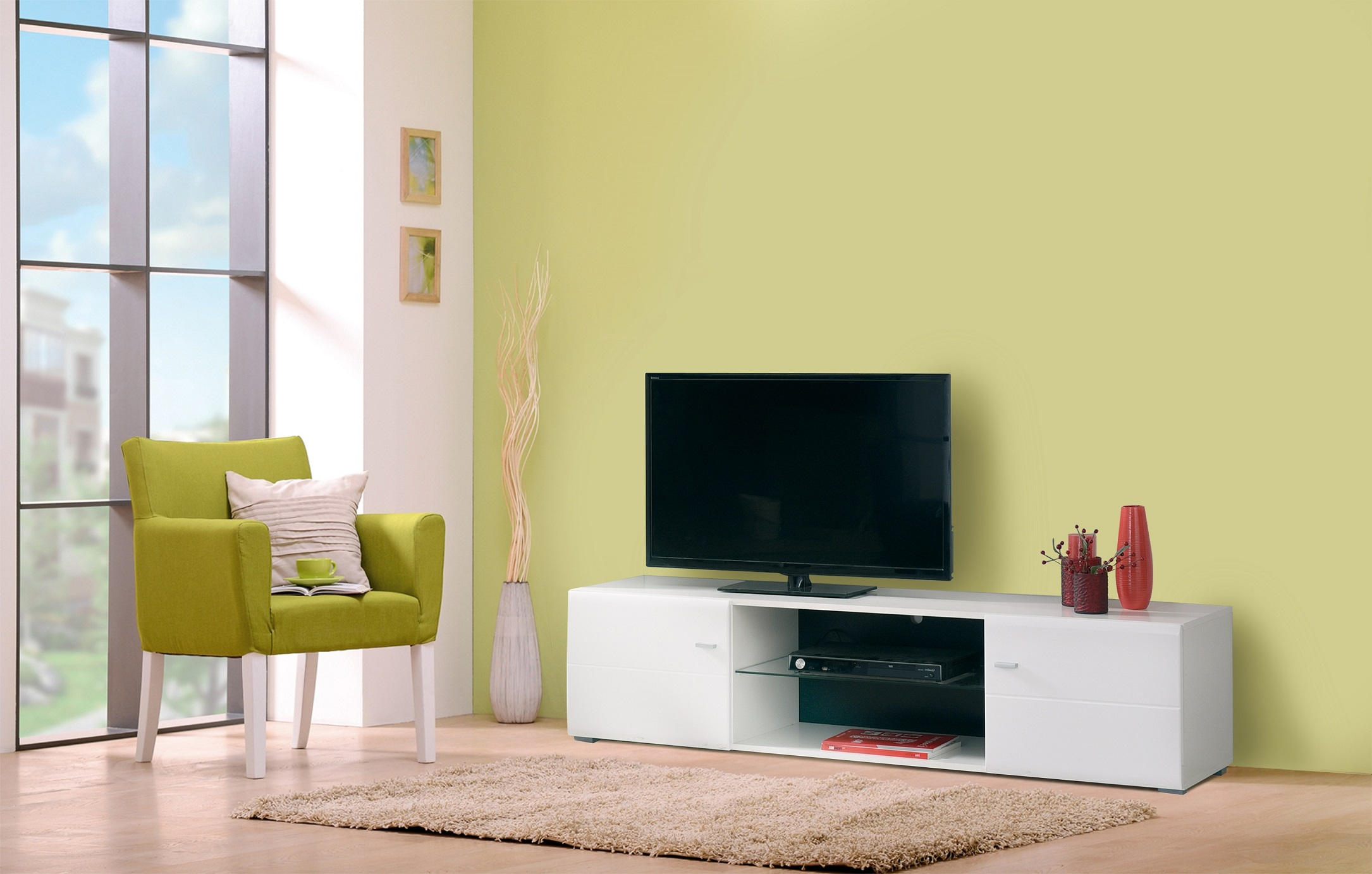 TV-ÁLLVÁNY fehér  - fehér, Basics, faalapú anyag (170/41,5/41cm) - Carryhome