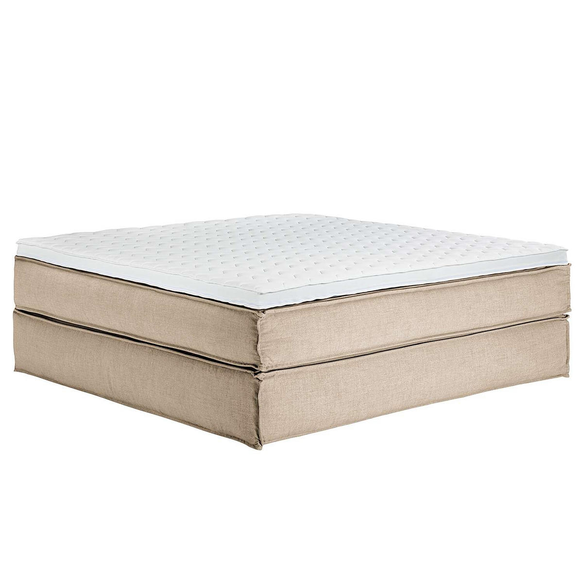 BOXSPRINGBETT 200/200 cm  in Beige  - Beige/Schwarz, Design, Textil (200/200cm) - home24