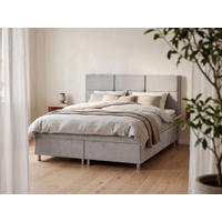 BOX KREVET 160/200 cm     svijetlo siva  - boje kroma/svijetlo siva, Moderno, drvni materijal/drvo (160/200cm) - Ti'me