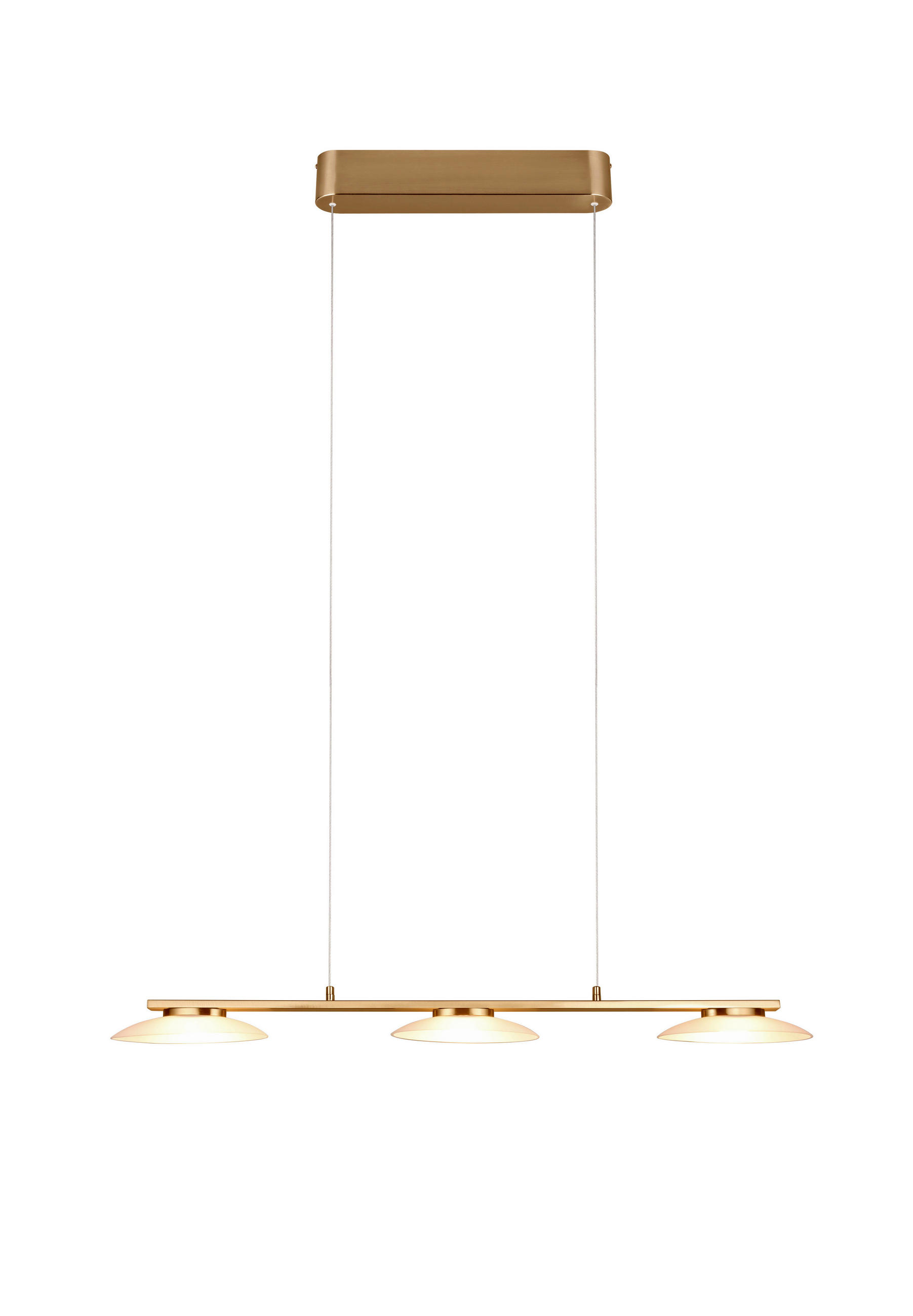 LED-PENDELLAMPA Merton 102/10,5/150 cm  - vit/mässingsfärgad, Design, metall/glas (102/10,5/150cm) - Trio Leuchten