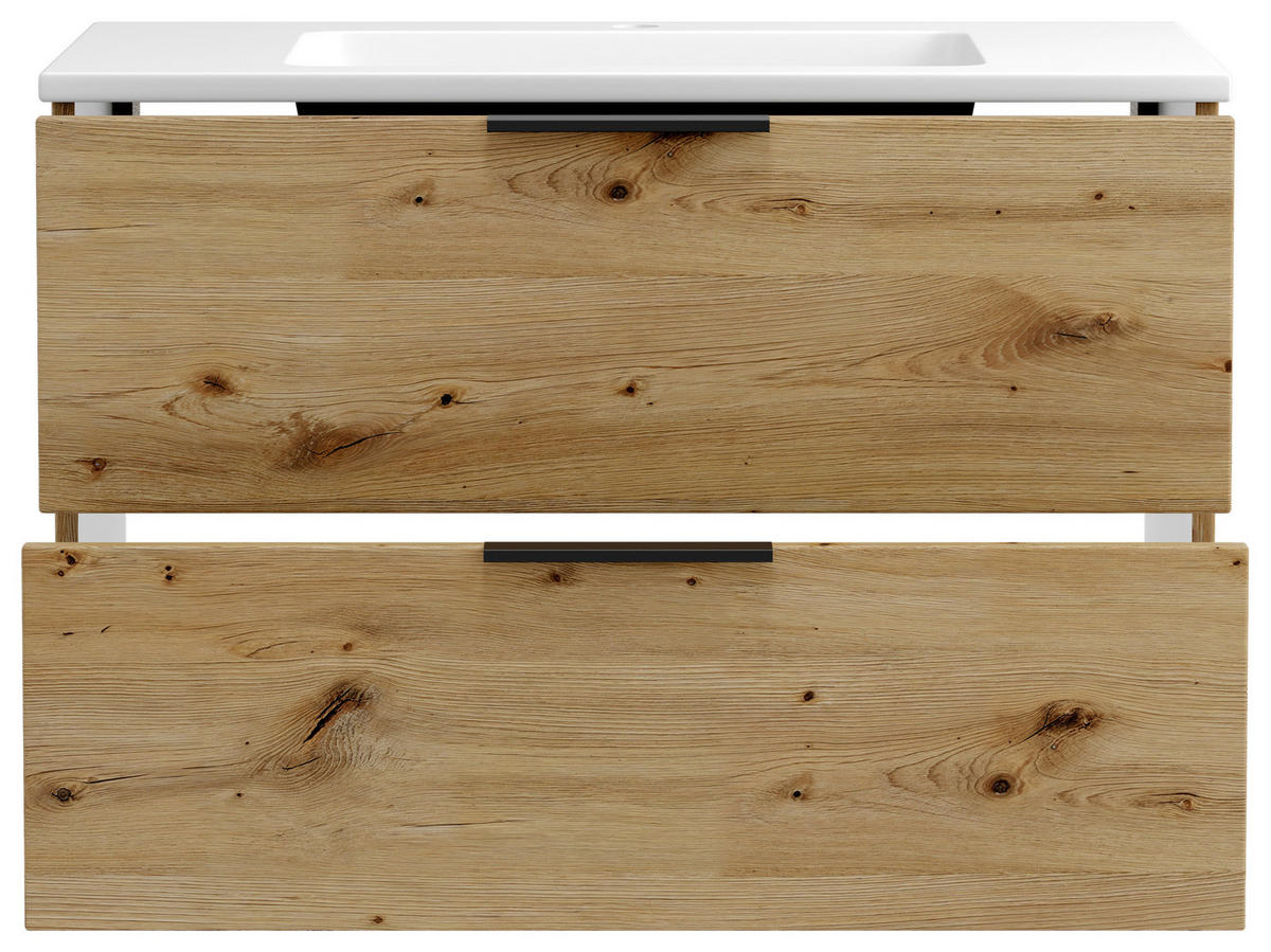 WASCHTISCHKOMBI  - Schwarz/Eiche Artisan, MODERN, Keramik/Holzwerkstoff (80/54/47cm) - Held