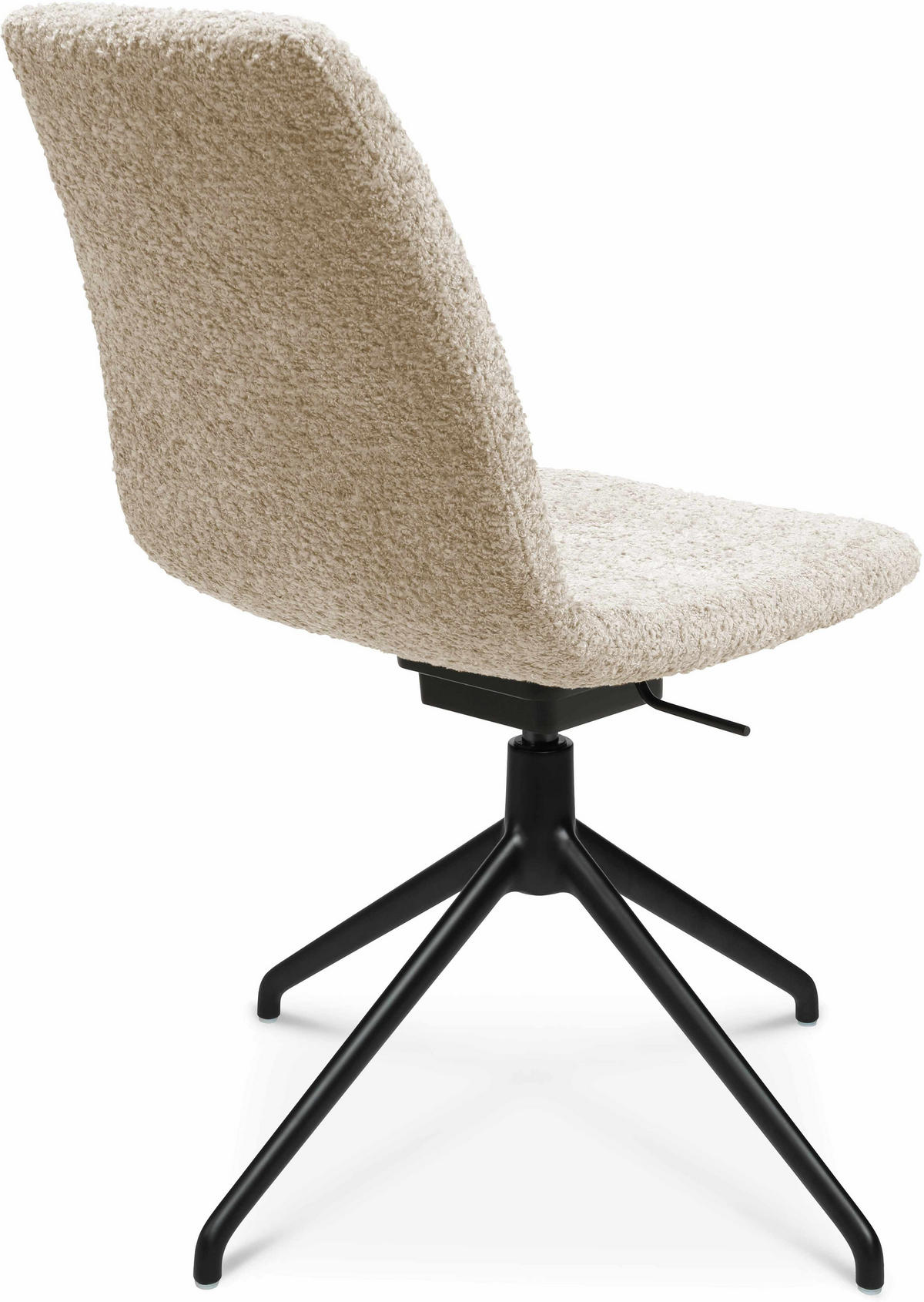 STUHL Bouclé Creme, Schwarz  - Creme/Schwarz, Design, Textil/Metall (46/81,5-84,5/55cm) - Johann Jakob