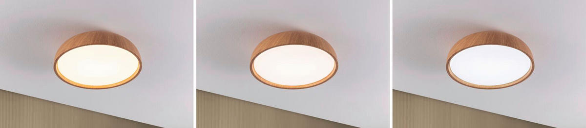 LED-DECKENLEUCHTE Oka 36/10,5 cm   - Ahornfarben, Basics, Kunststoff (36/10,5cm) - Paulmann