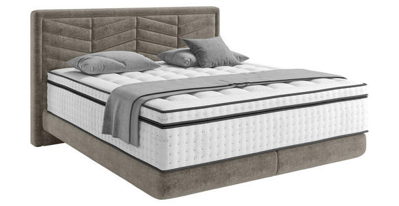 BOXSPRINGBETT 180/200 cm  in Grau  - Schwarz/Grau, KONVENTIONELL, Kunststoff/Textil (180/200cm) - Carryhome