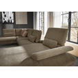 WOHNLANDSCHAFT in Webstoff Hellbraun  - Hellbraun/Schwarz, Design, Textil/Metall (208/354/157cm) - Dieter Knoll