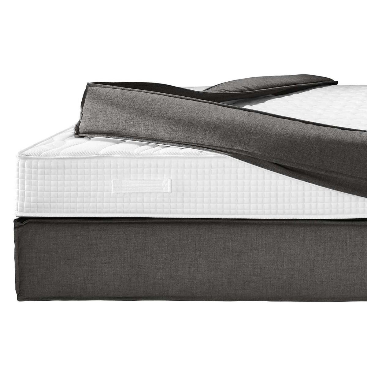 BOXSPRINGBETT 200/200 cm  in Anthrazit  - Anthrazit/Schwarz, Design, Textil (200/200cm) - home24
