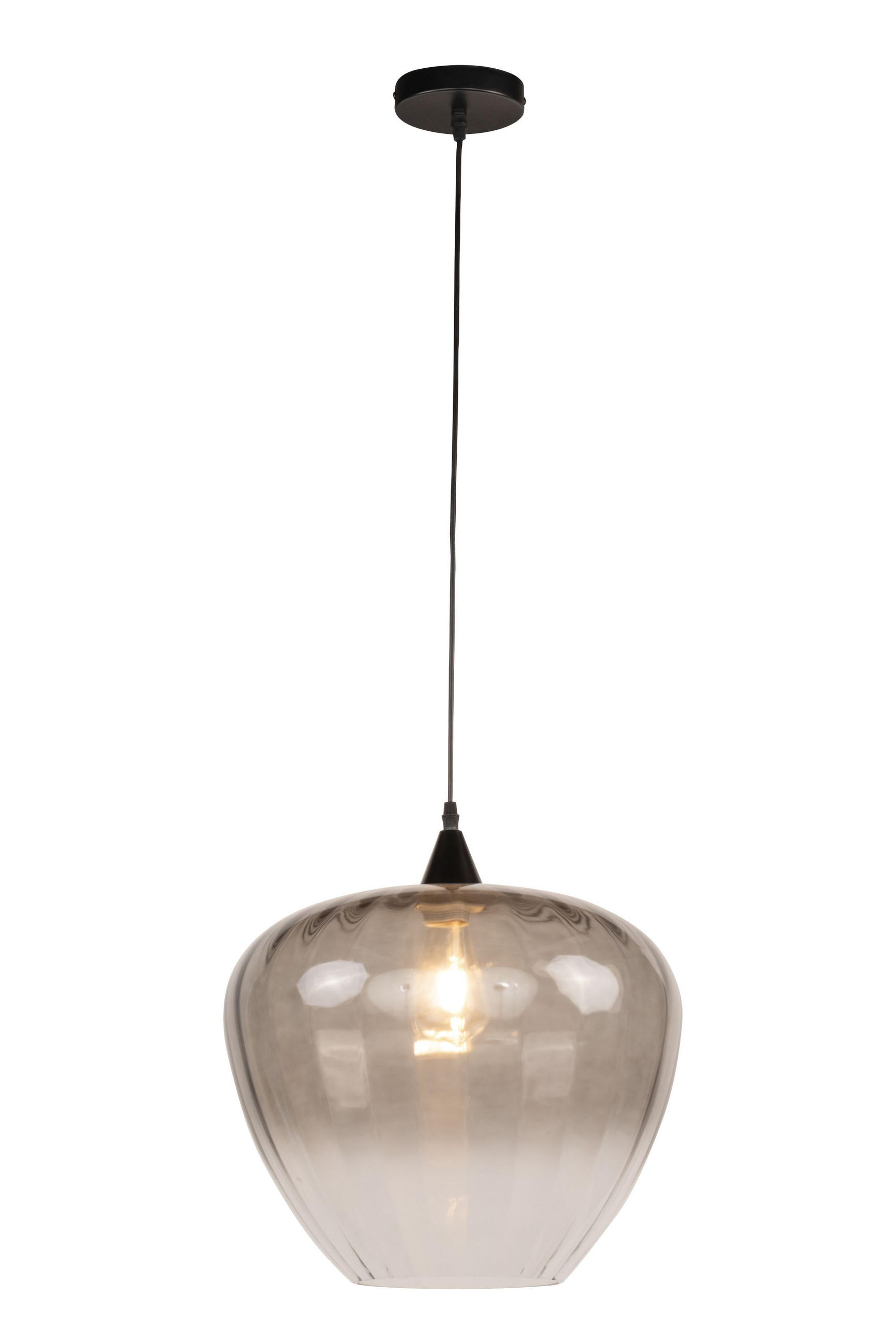 HÄNGELEUCHTE 40/150 cm  - Schwarz/Grau, Basics, Glas/Metall (40/150cm) - Dieter Knoll