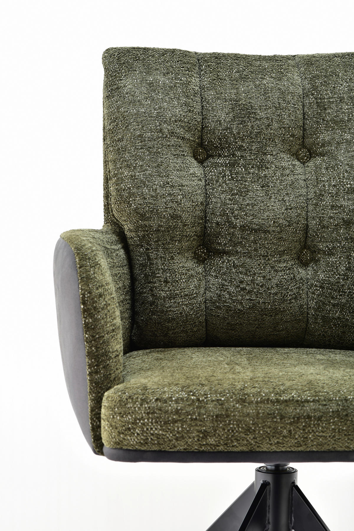 STOLIČKA S PODRÚČKAMI, železo, ženilka, mikrovlákno, antracitová, zelená, čierna - čierna/zelená, Design, kov/textil (61/89.5/66cm) - Novel