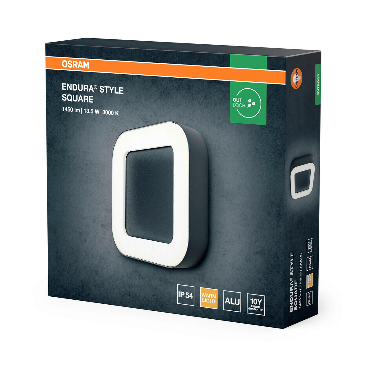 LED-AUßENLEUCHTE 20,2/20,2/4,5 cm   - Dunkelgrau, Basics, Kunststoff/Metall (20,2/20,2/4,5cm) - Osram