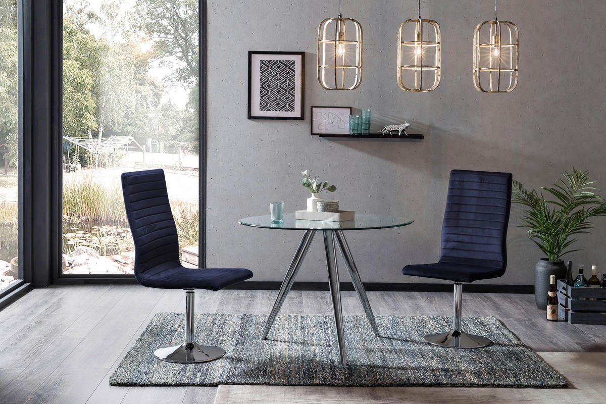 ESSTISCH in Glas 100/100/75 cm  - Klar/Chromfarben, MODERN, Glas/Metall (100/100/75cm) - Livetastic