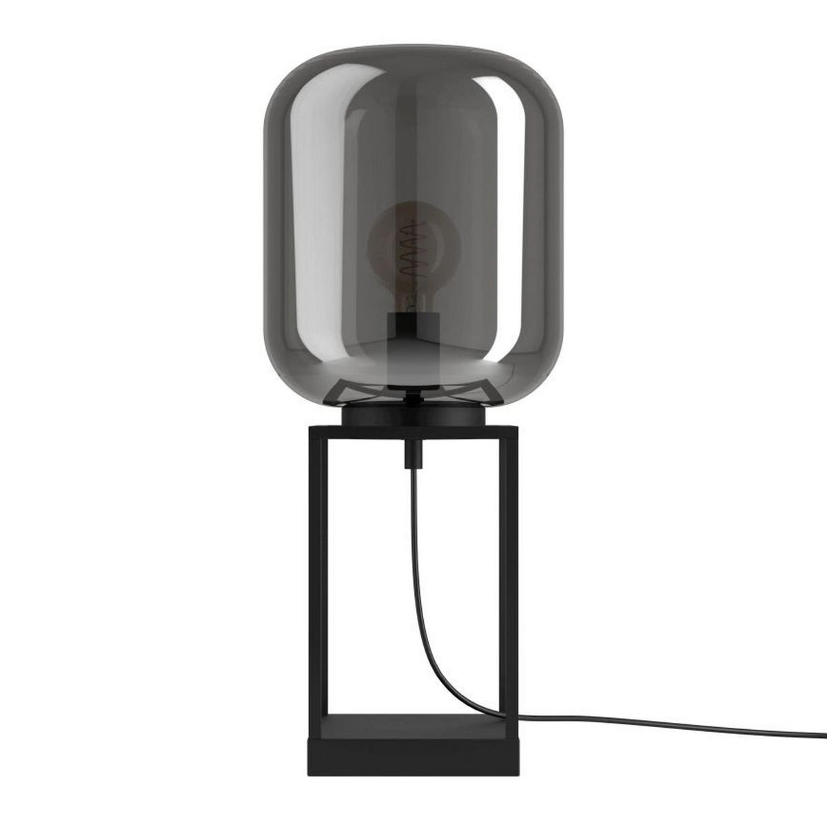 STOLNÍ LAMPA, E27, 25/59/25 cm  - černá, Basics, kov/sklo (25/59/25cm)