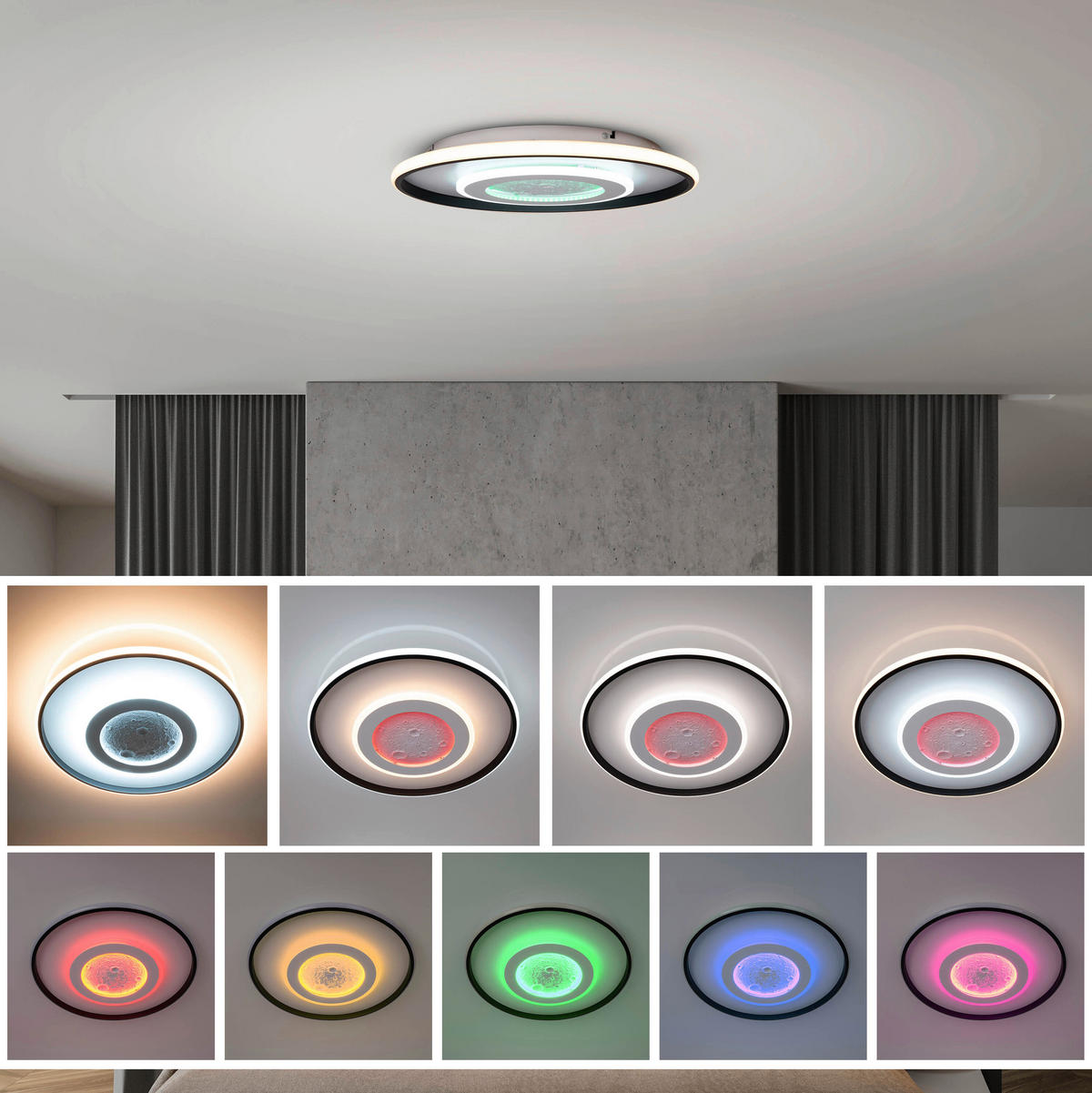 LED-DECKENLEUCHTE LIVANA 70/6,2 cm   - Weiß, Design, Metall (70/6,2cm) - Näve