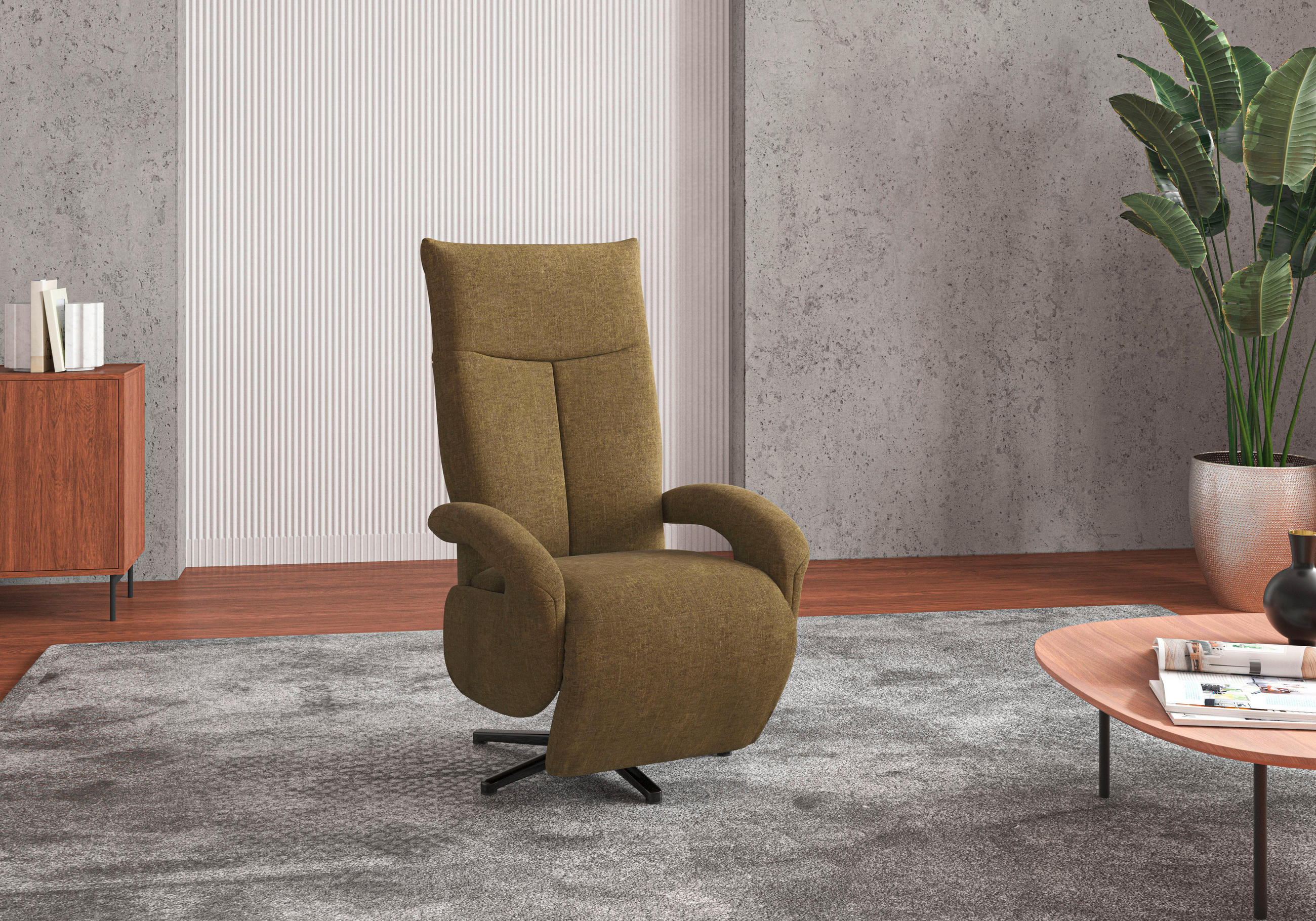 SESSEL in Flachgewebe Olivgrün  - Schwarz/Olivgrün, KONVENTIONELL, Textil/Metall (74/112/82cm) - Sit & More