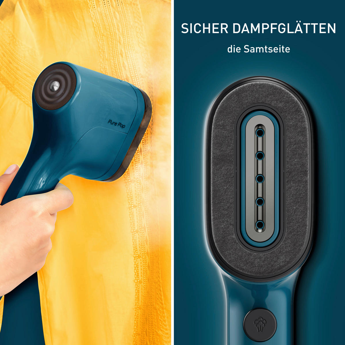 DAMPFBÜRSTE Pure Pop  - Blau, Basics, Kunststoff (33,8/7,8/15,9cm) - Tefal