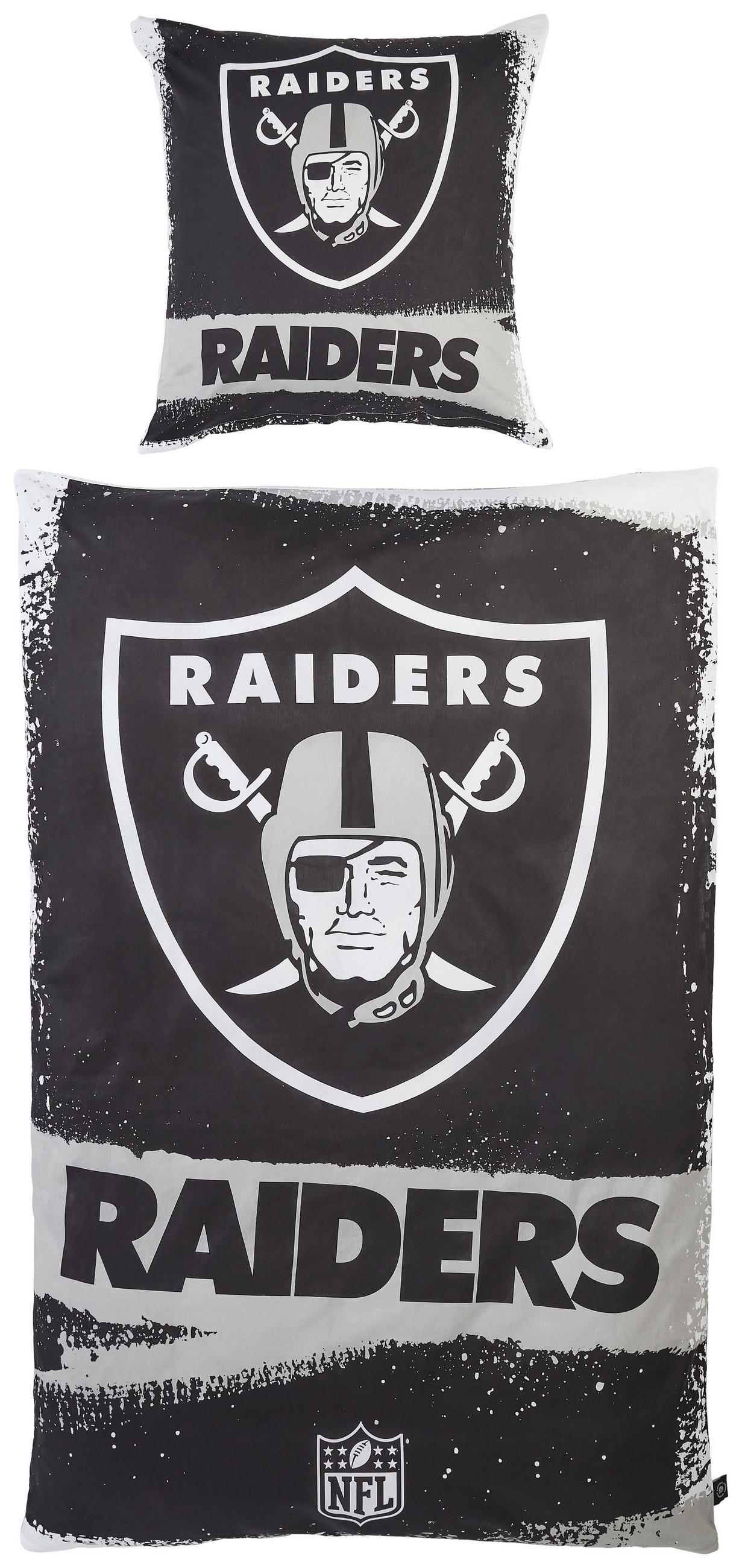 BETTWÄSCHE NFL Las Vegas Raiders Renforcé  - Schwarz, LIFESTYLE, Textil (135/200cm)