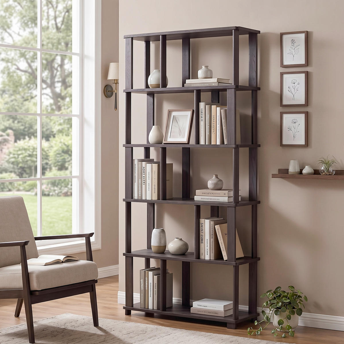 REGAL Eiche Dunkelbraun  - Dunkelbraun, Design, Holz (90/186/30cm) - Livetastic
