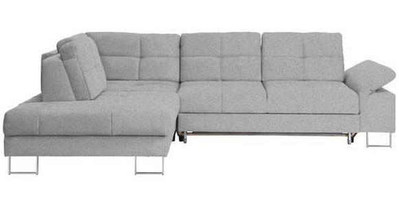 ECKSOFA in Flachgewebe Hellgrau  - Hellgrau, Design, Textil/Metall (229/296cm) - Novel