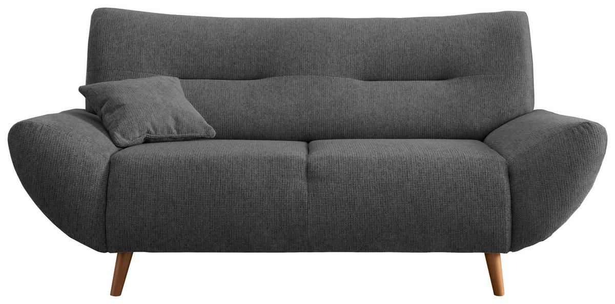 2-SITZER-SOFA Chenille Anthrazit  - Wildeiche/Anthrazit, MODERN, Holz/Textil (173/81/90cm) - MID.YOU