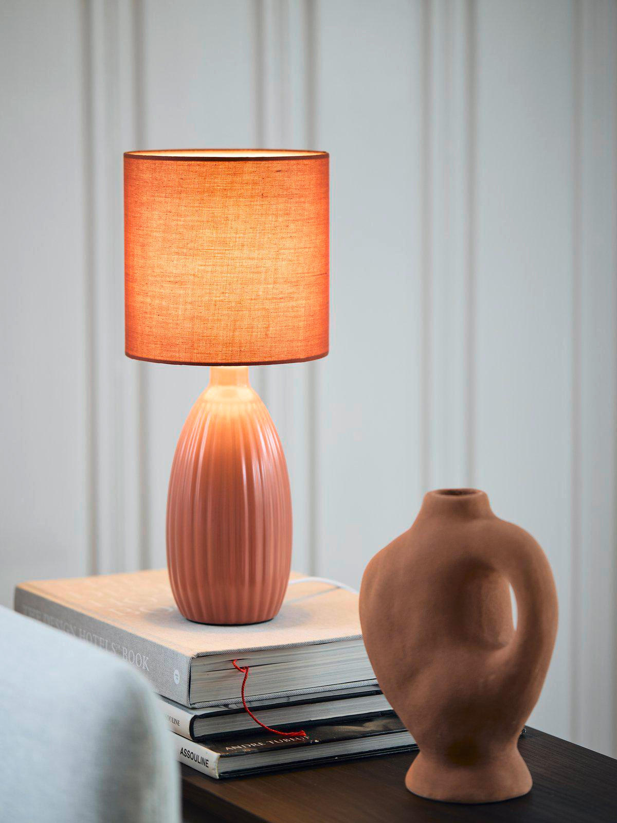 TISCHLEUCHTE PR Home Uno 25/37/10 cm   - Dunkelrot, LIFESTYLE, Keramik/Textil (25/37/10cm)