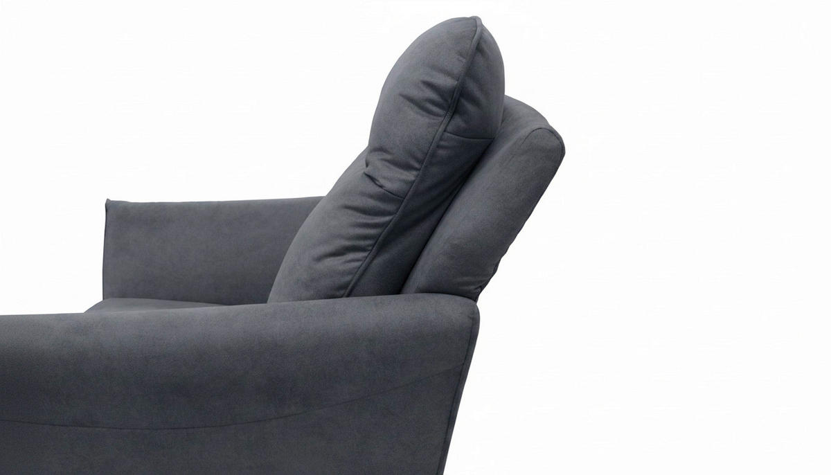 2-SITZER-SOFA  in Mikrofaser Blau Skandinavisch, Modern  - Blau/Buchefarben, Design, Holz/Textil (145/110/92cm) - Livetastic