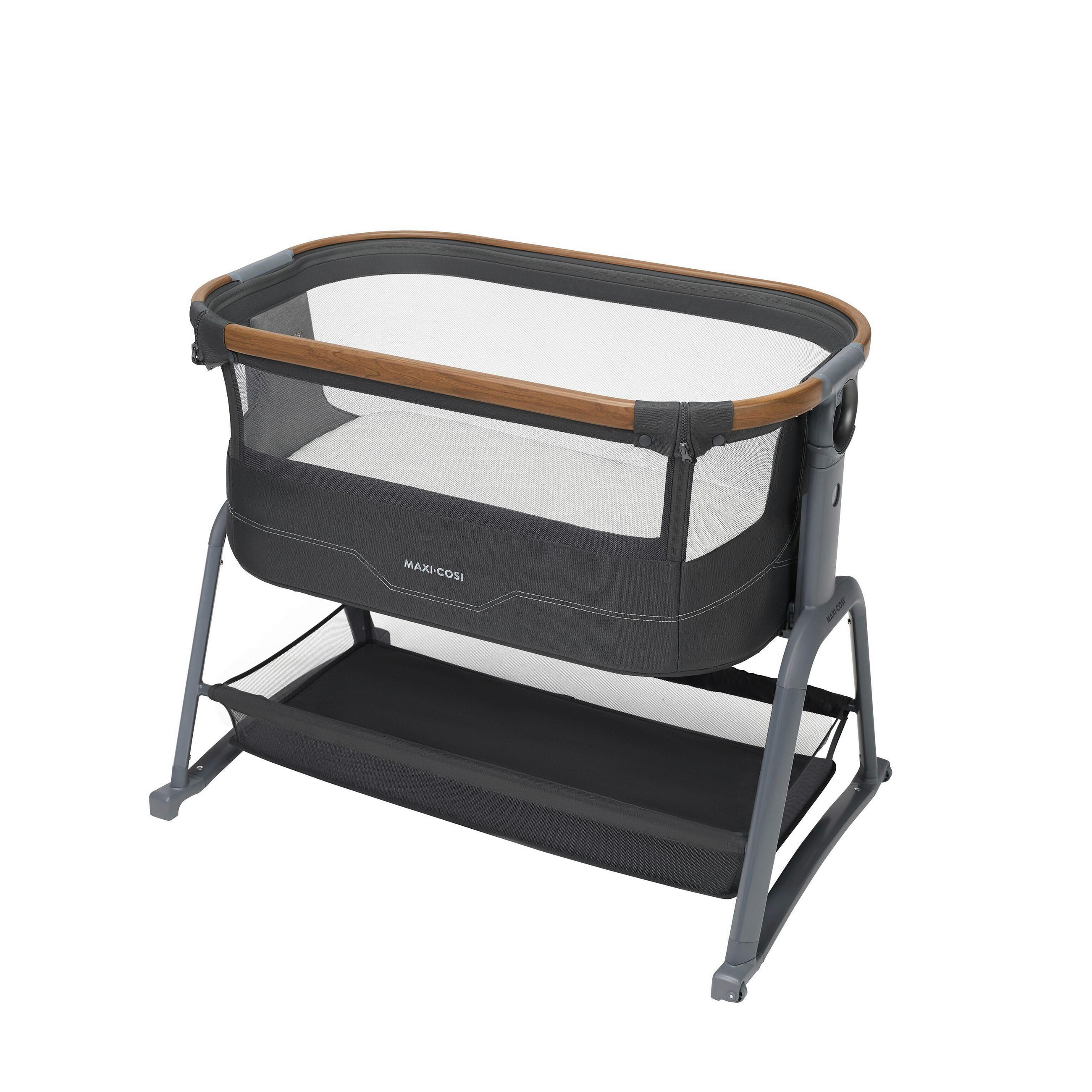 BEISTELLBETT Iora Plus   - Grau, Basics, Naturmaterialien/Kunststoff (61,3/68,3-77,4/91cm) - Maxi-Cosi