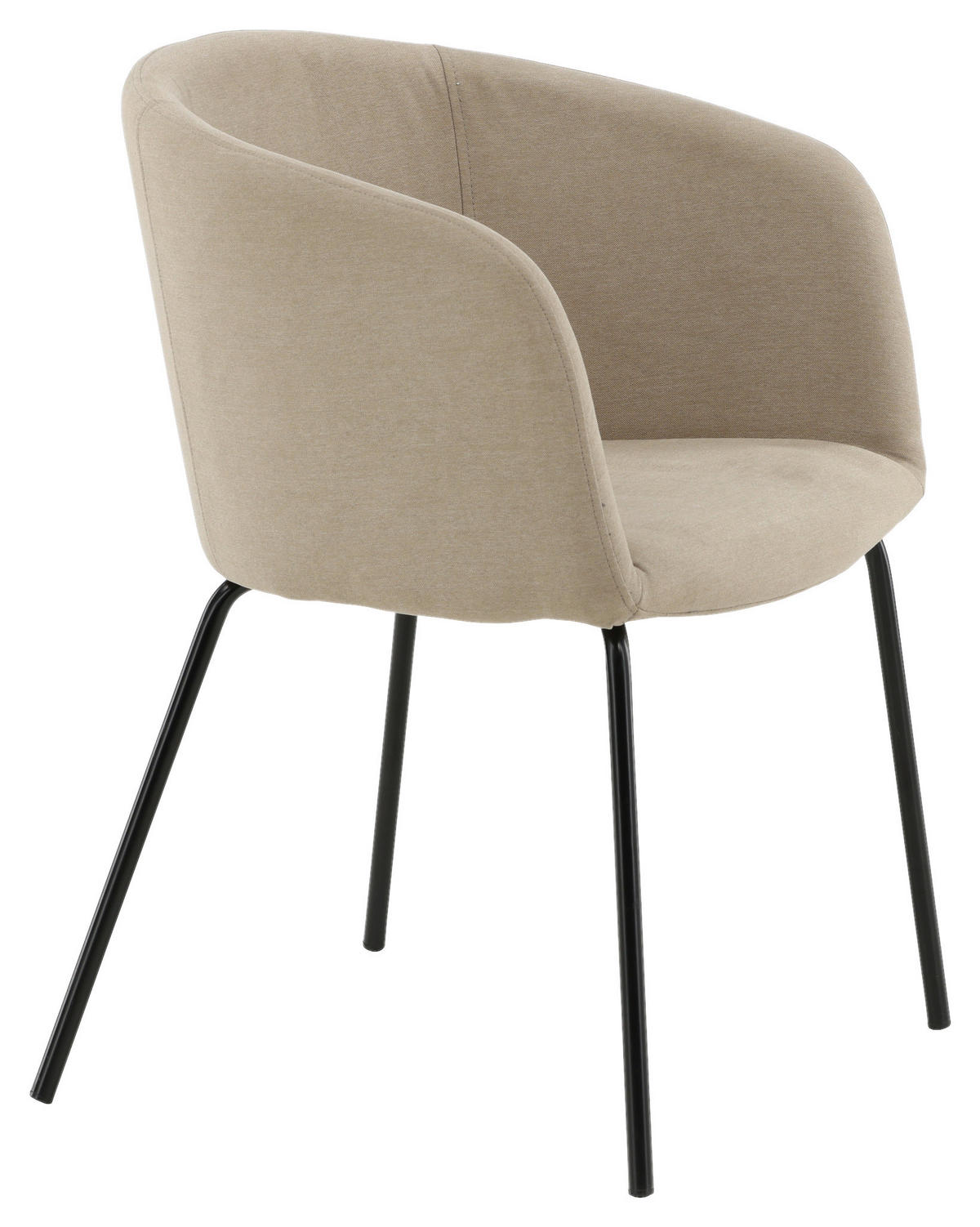 STUHL Samt Schwarz, Beige  - Beige/Schwarz, Design, Holz/Kunststoff (55/78/55cm) - Livetastic
