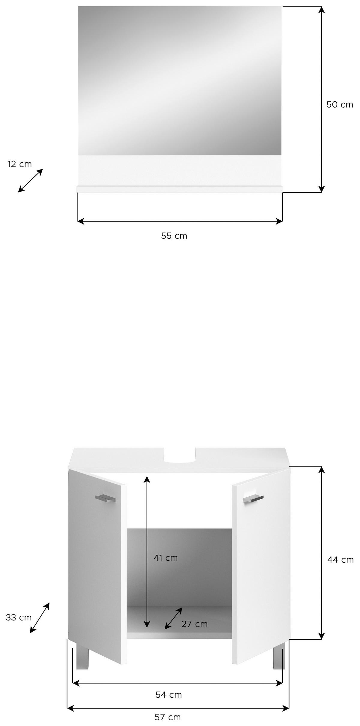 KOPALNICA  bela  - srebrne barve/bela, Moderno, umetna masa/steklo (57cm) - MID.YOU