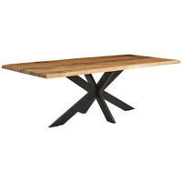 ESSTISCH 180/100/76 cm Echtholz  Holz rechteckig Eichefarben  - Eichefarben/Schwarz, Design, Holz/Metall (180/100/76cm) - Linea Natura