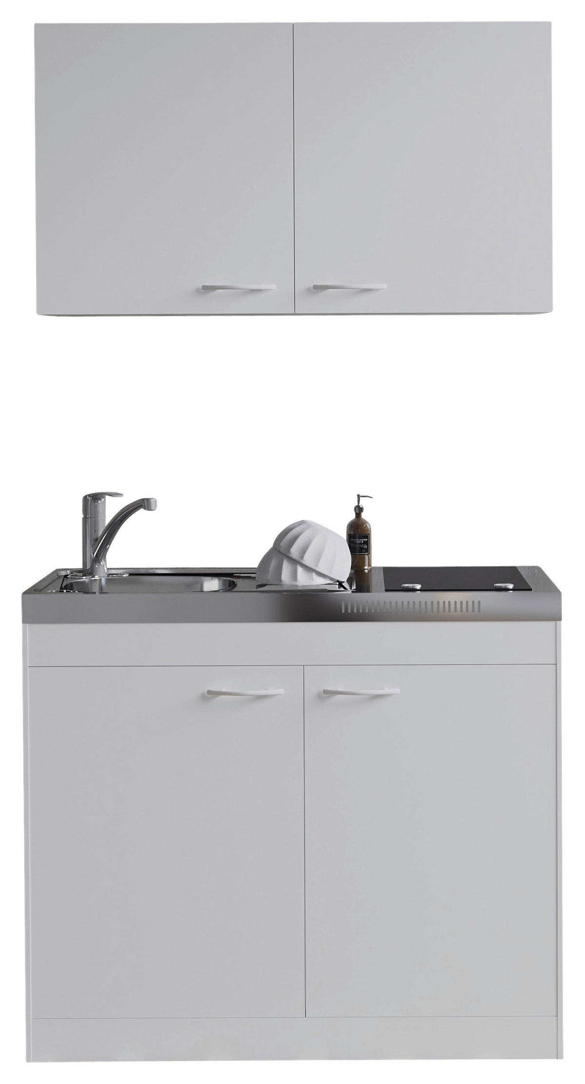 MINIKÜCHE 100 cm   in Weiß  - Weiß, Basics, Holzwerkstoff/Kunststoff (100cm) - Respekta