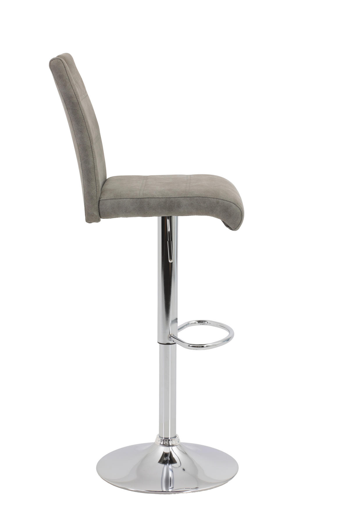 BARHOCKER in Metall, Textil Grau, Chromfarben  - Chromfarben/Grau, MODERN, Textil/Metall (40/97-119/50cm) - MID.YOU
