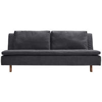 SCHLAFSOFA Flachgewebe Graublau  - Graublau/Eichefarben, KONVENTIONELL, Holz/Textil (205/85/98cm) - Carryhome