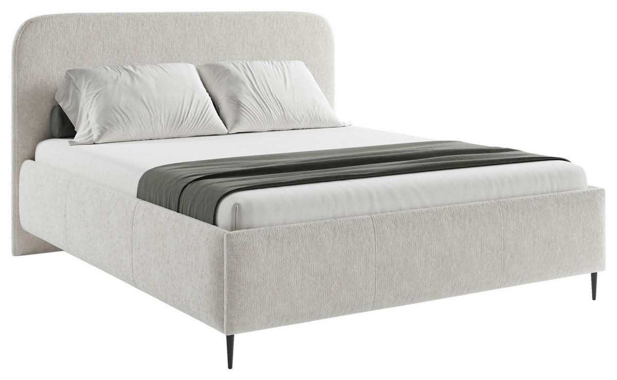 POLSTERBETT 140/200 cm  in Beige  - Beige/Schwarz, Modern, Holz/Holzwerkstoff (140/200cm) - MID.YOU