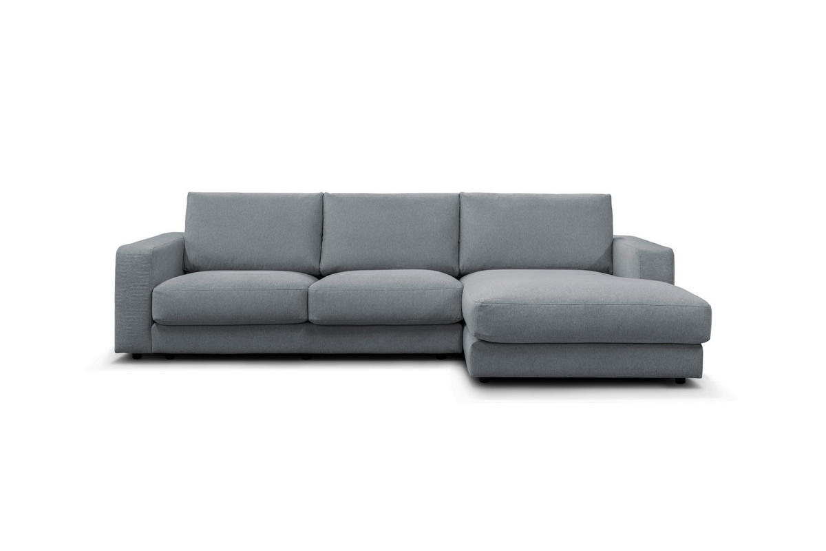 ECKSOFA VIGO Graugrün  - Schwarz/Graugrün, Design, Textil (303/172cm) - MID.YOU