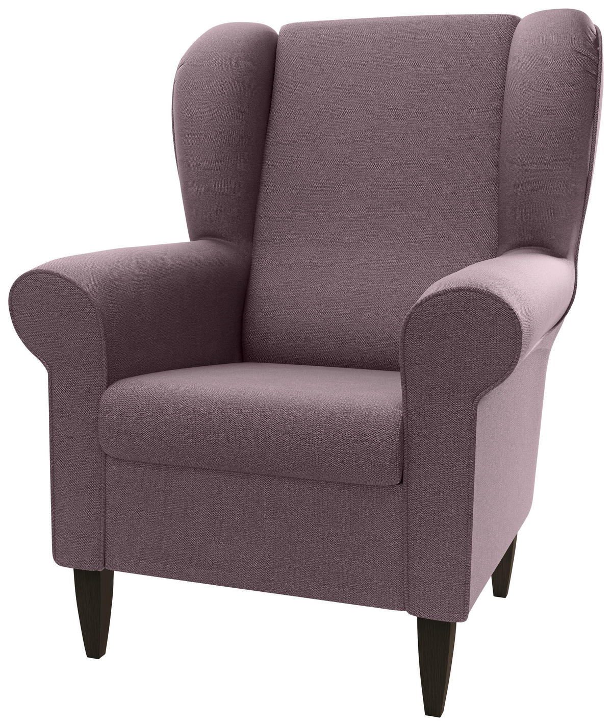 OHRENSESSEL Struktur Bordeaux  - Wengefarben/Bordeaux, Konventionell, Holz/Textil (80/102/86cm) - Livetastic