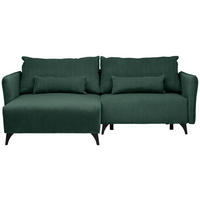 ECKSOFA Grün Cord  - Schwarz/Grau, Design, Textil/Metall (175/254cm) - Stylife