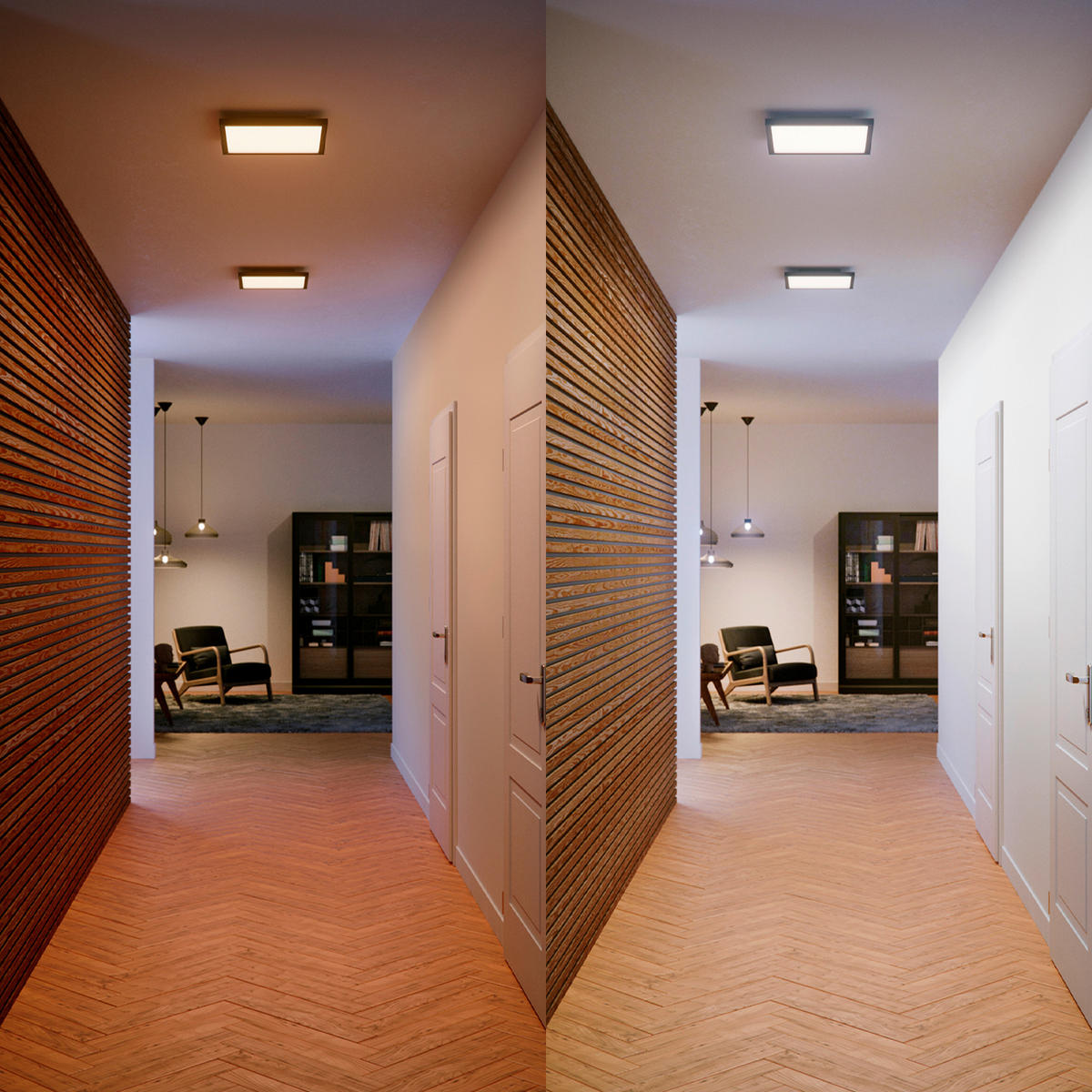 LED-DECKENLEUCHTE Aurelle 30/30/4,8 cm   - Schwarz, Basics, Metall (30/30/4,8cm) - Philips HUE