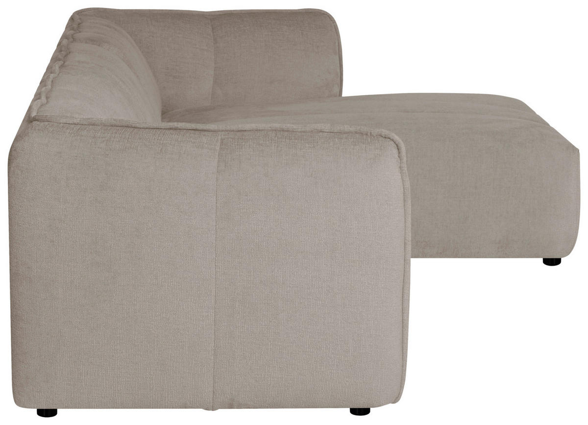 ECKSOFA LIVOLI in Chenille Creme  306/160 cm  - Creme/Schwarz, Design, Textil (306/160cm) - MID.YOU