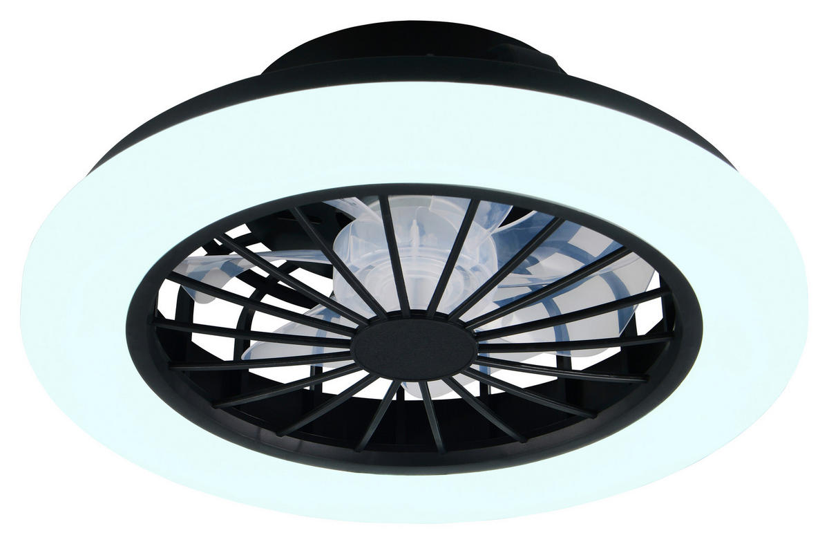 DECKENVENTILATOR - Transparent/Schwarz, Trend, Kunststoff/Metall (38,5/14cm) - Mican