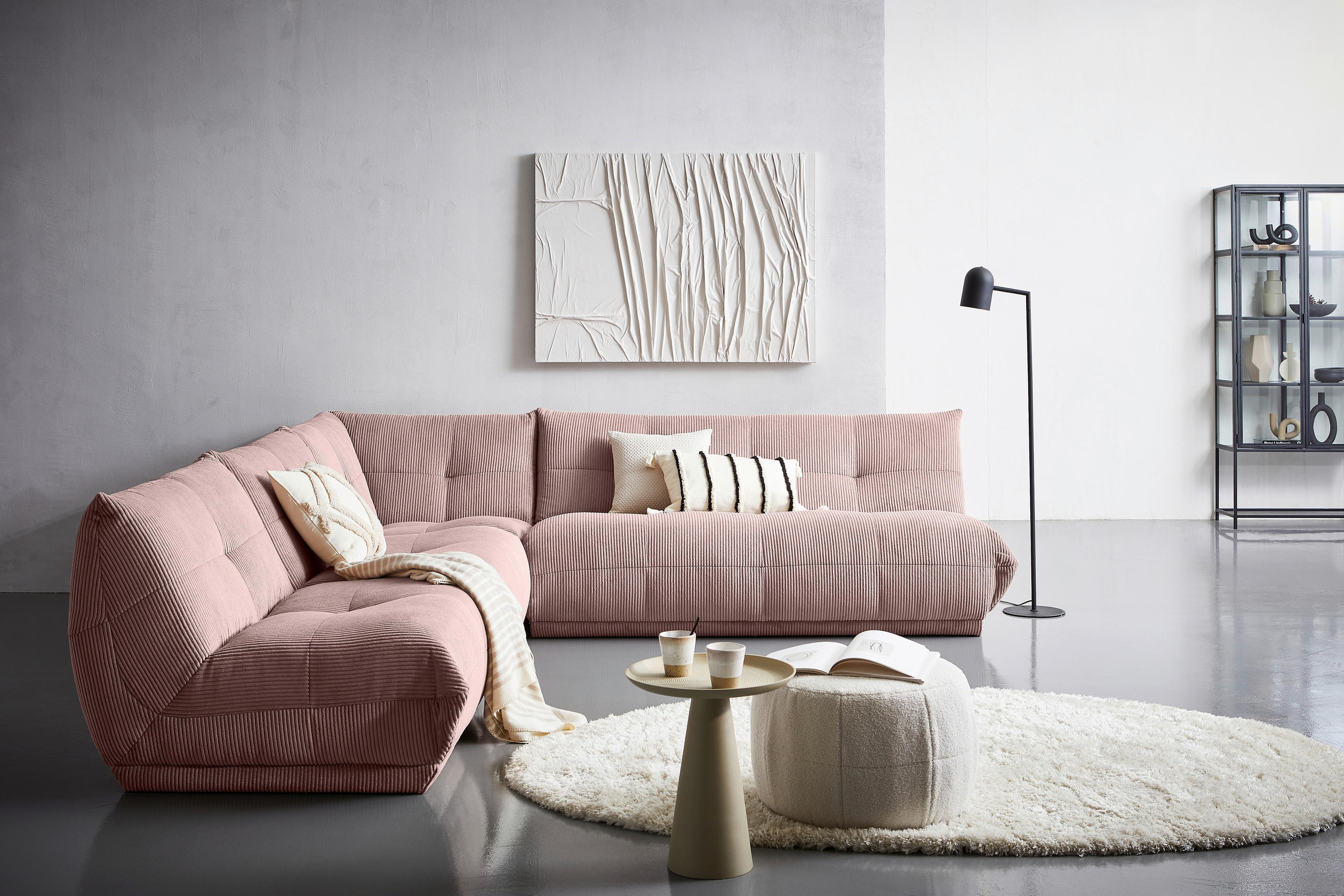 CANAPÉ D'ANGLE in Cord Altrosa - Altrosa, Trend, Textil (315/285cm) - Livetastic