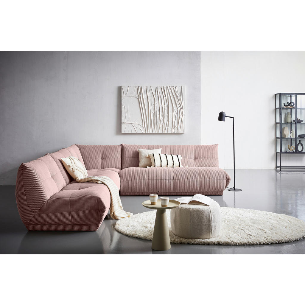 Thumbnail - Livetastic Ecksofa, Altrosa, Textil, 6-Sitzer, Ottomane rechts, L-Form, einzeln stellbar, 315x285 cm, Made in EU, Rücken...