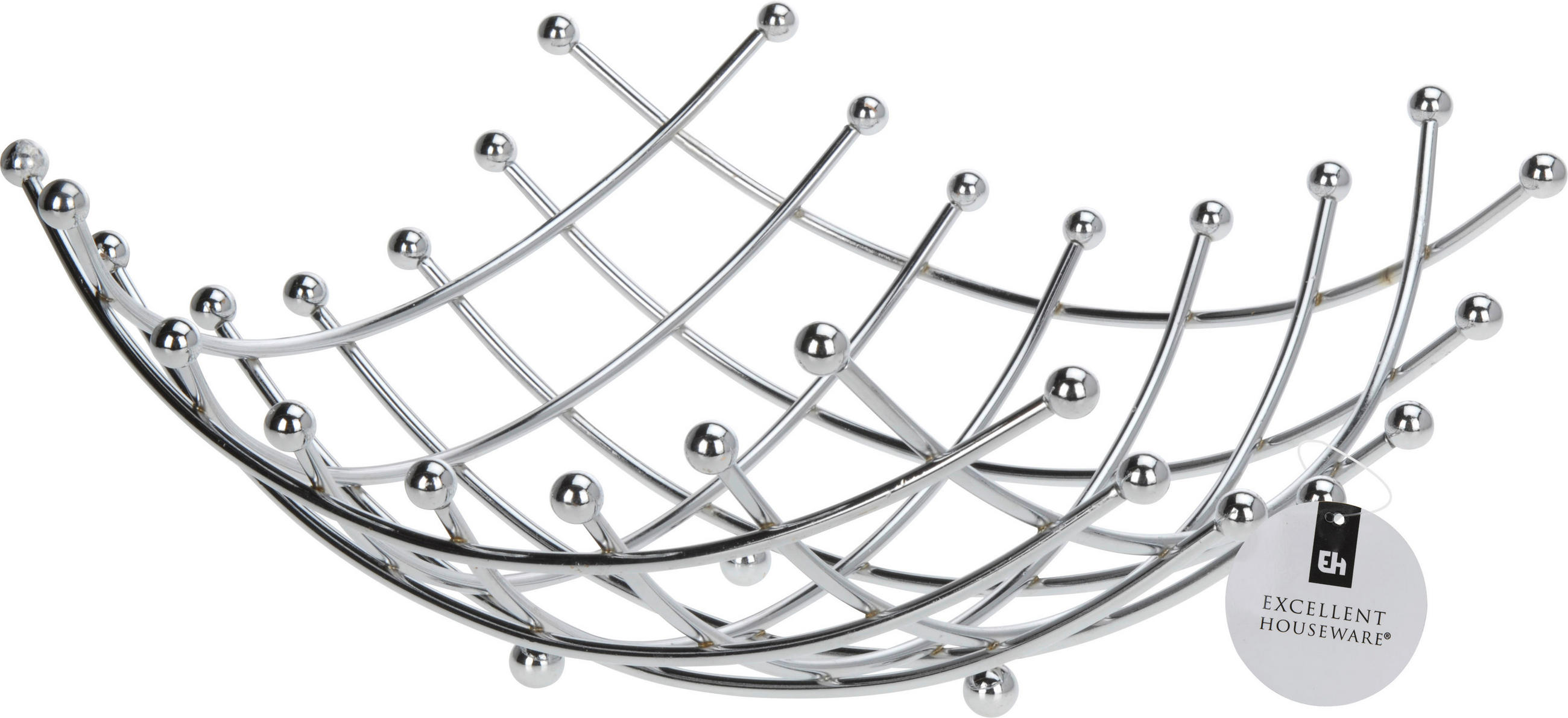 FRUKTKORG     - kromfärg, Basics, metall (31/14cm)