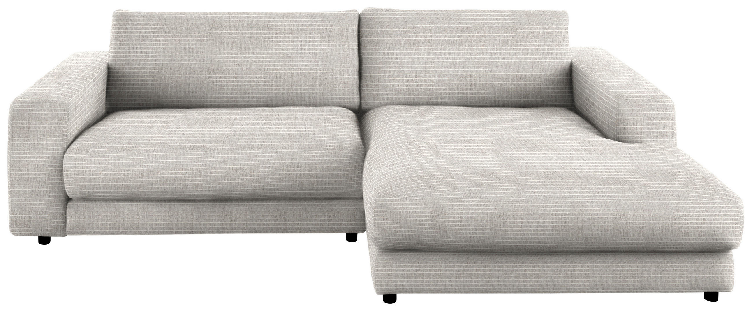 ECKSOFA in Chenille Hellgrau  - Hellgrau/Schwarz, Design, Kunststoff/Textil (270/190cm) - Lomoco